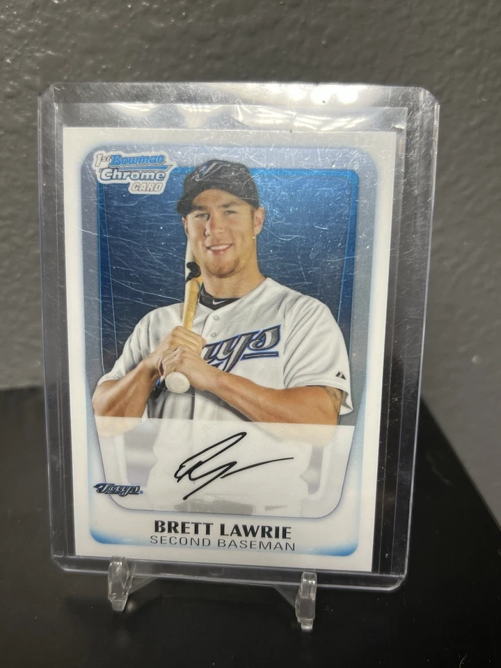 2011 年 Bowman Chrome 第 1 代 Brett Lawrie 新秀 RC 亲笔签名 #BCP175 美国职棒大联盟 — 第 1/1 张图片