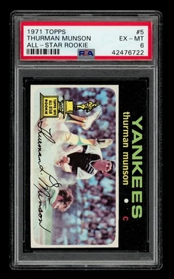 1971 Topps Set-Break #5 Thurman Munson All-Star Rookie PSA 6 EX-MT Foto 1 de 3