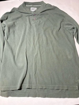Vintage Cabelas Outdoor Gear Men’s XL Green 1/4 Button Thermal Long Sleeve Shirt - Image 1 of 4