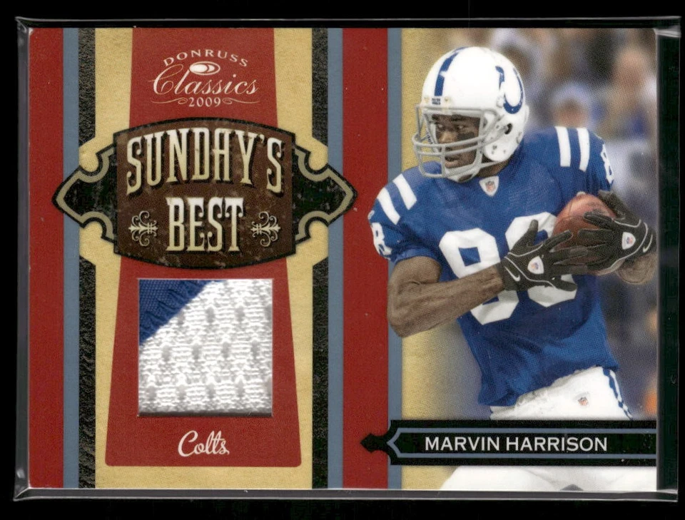 2009 Donruss Classics Sunday’s Best Marvin Harrison Game-Worn 2 Color Patch /50 - Image 1 of 2