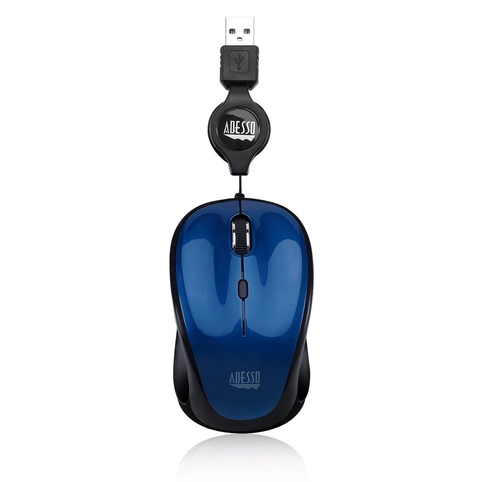 Adesso USB Retractable Mini Mouse Blue - Image 1 of 1