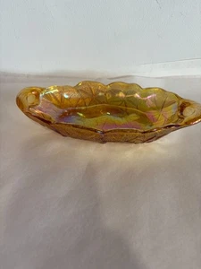 Vintage Indiana Carnival Glass Lily Pons Amber Sunflower Relish / Pickle Dish - Picture 1 of 6