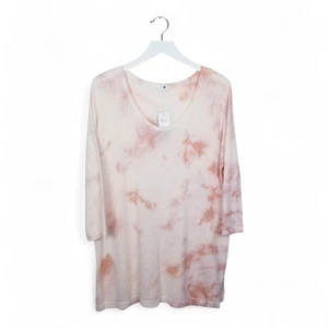 *NEW* J. Jill pure jill Linen Cotton Deep V-neck Sweater Peaches & Cream Size M - Picture 1 of 9
