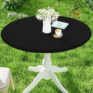 Round Spandex Tablecloth, Elastic Fitted Waterproof Tablecloths for 45"-56" T... - Picture 1 of 9