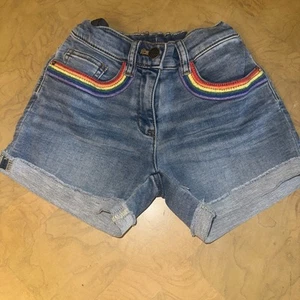Crewcuts Size 8 Girls Rainbow Pocket Adjustable Waist Shorts! - Picture 1 of 6
