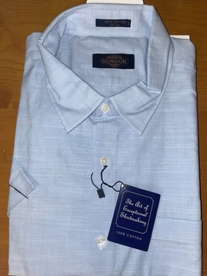 Men’s Light Blue Dress Shirt Gordon’s NWT 100% Cotton Size Large L - Image 1 of 4