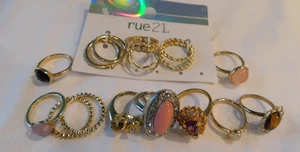 Rings Lot of 16 Fashionable & Vintage All Different Size 4 to Size 5 - Picture 1 of 10