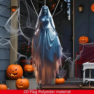 Halloween Horror Skelett Braut Hängende Flagge Spukhaus Deko Indoor Outdoor - Bild 1 von 5
