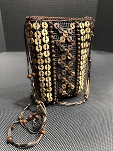 Hawaii Kokosnuss Muschel Perlen kleine Umhängetasche Handtasche Tasche - Bild 1 von 7