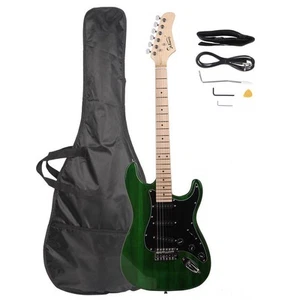 Glarry ST 22 Electric Guitar Kit Right Handed 6 Strings Basswood W/Bag Green - Picture 1 of 8