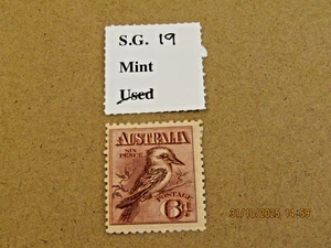 AUSTRALIA SG 19 6d CLARET M/MINT KOOKABURRA - Picture 1 of 2