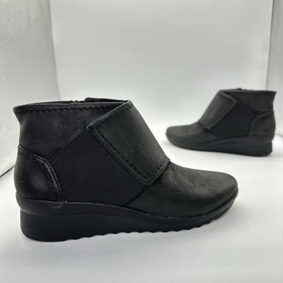 Clarks-Caddell Rush Botas al Tobillo Confort Mujer 6.5 M Negro Cremallera Lateral Cloudsteppers Foto 1 de 4