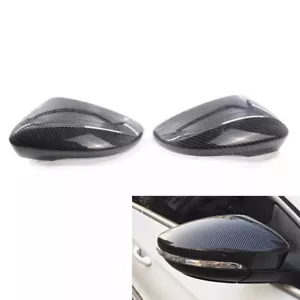 Pair Carbon Fiber Look Mirror Cover Cap for VW Passat CC Scirocco Beetle Jetta . - Picture 1 of 8