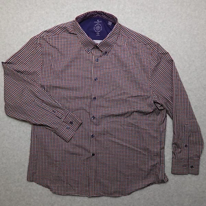 Construct Shirt Men's 2XL XXL Red Houndstooth Performance Wicking Stretch - Picture 1 of 10