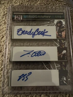 2023 Brady Cook Theo Wease Luther Burden Leaf Pro Set Pure Clear Trio Auto 1/15 - Image 1 of 2