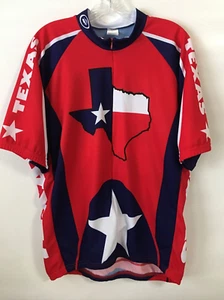 Performance Cycling Jersey Men’s XXL Red White Blue Texas Stretch 3/4 Zip sz 2XL - Picture 1 of 9