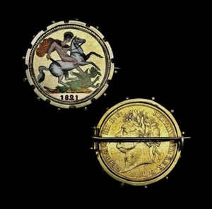 X198: A++ 1821 George IV Large Silver Crown - Skillfully Enameled - Pivot Mount - Picture 1 of 2