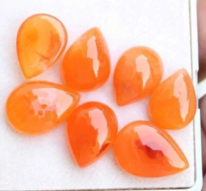 Cabujón pera cornalina naranja natural 57,00 quilates 13*18 mm piedras preciosas sueltas 7 piezas - Imagen 1 de 3