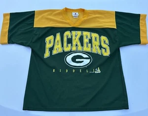 VTG 90’s Green Bay Packers Jersey Style Shirt Riddell 1996 NFL USA - Men’s Large - Picture 1 of 7