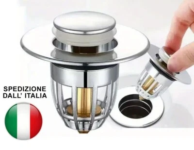 Tappo universale pop-up click clack lavabo bidet anti intasamento NO piletta - Bild 1 von 2