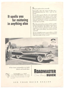 1953 Buick Roadmaster ORIGINAL PRINT AD 6" 1/2 x 9" "Custom Built by Buick" - Picture 1 of 1