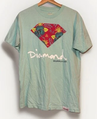 Diamond Supply Co Camiseta Camiseta Hombre Talla Mediana Azul Floral Algodón EE. UU. Foto 1 de 4