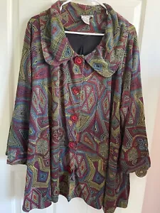 Parsley Sage Multicolor Knit Jacket, 2X - Picture 1 of 8