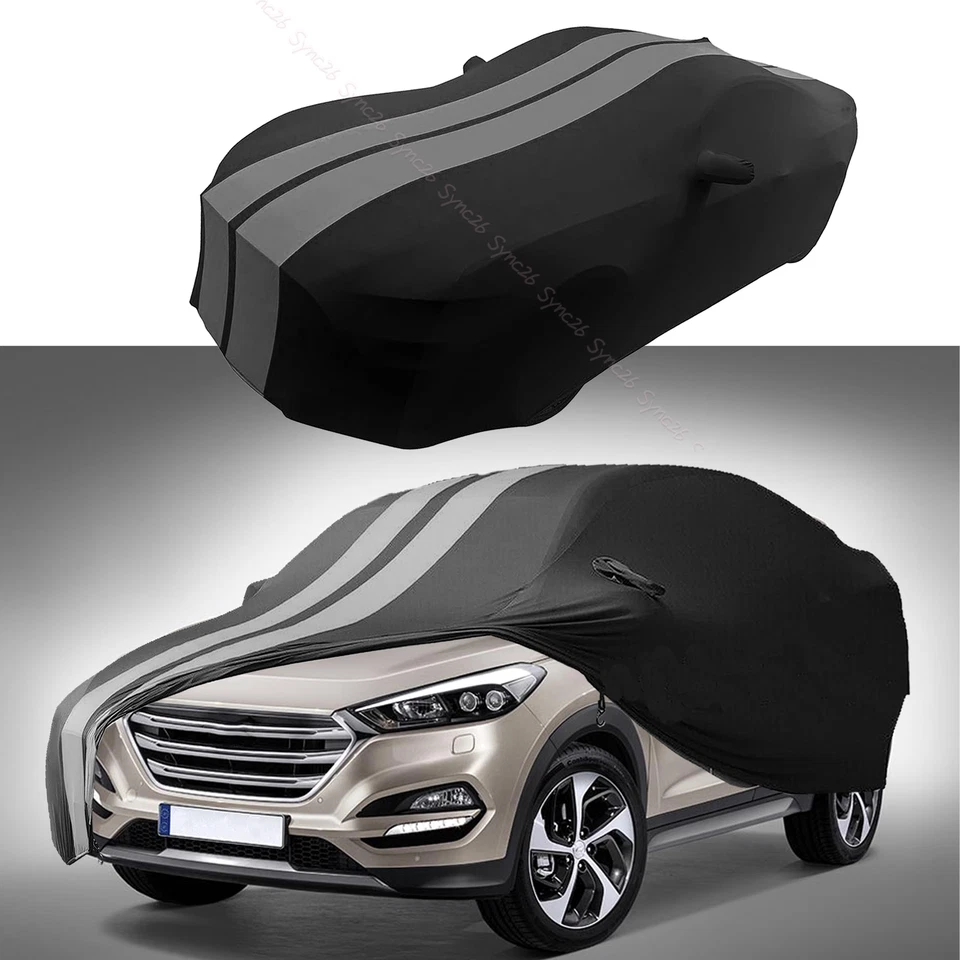 For HYUNDAI  ix45 Indoor Black+Grey Line Dustproof Stain Stretch Full Car Cover - Изображение 1 из 4