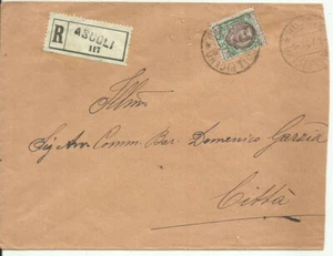 Raccomandata distretto 2 porti con 1 £ Floreale 07.02.1923 - Non comune - Foto 1 di 1