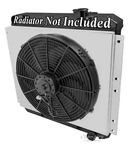 Toyota FJ40 Land Cruiser Aluminum Radiator Shroud & 16" Fan-16 1/2 x 19 1/4 180 - Picture 1 of 5