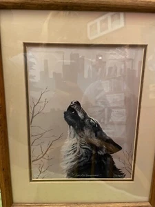 Marguerite Fields Print "A TEAR FOR TOMORROW" Howling Wolf 735/950 Signed Matted - Picture 1 of 7