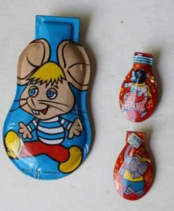 Topo Gigio Orso Elefante Giocattolo di Latta Litografato Colorato Clicker Rumore Makers 3 - Foto 1 di 1