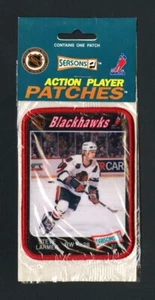 1992-93 SEASONS ACTION PLAYER PATCHES STEVE LARMER SSP CHICAGO BLACKHAWKS SEALED - Picture 1 of 2