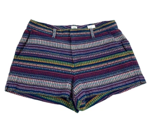 GAP Tapestry Shorts Womens Size 10 City Short Rainbow Stripe Pockets - Picture 1 of 9