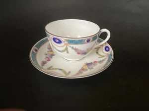 Antiguo platillo de taza de té Royal Worcester Bone China pintado a mano 1922 - Imagen 1 de 5