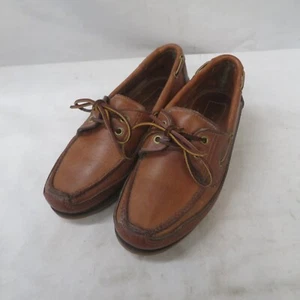 Mocassino scarpe da campeggio uomo in pelle marrone Orvis Gokey suola a strappo 8,5 M - Foto 1 di 21
