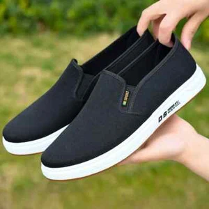 Men's Canvas Shoes Non-slip Wear-resistant Breathable Cloth Shoes Soft Sole - Picture 1 of 26