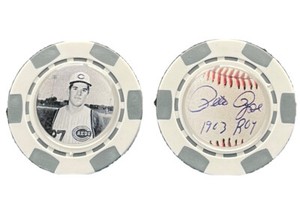 NEW Baseball Cincy Reds ROY Pete Rose  *Signed poker chip ball marker souvenir