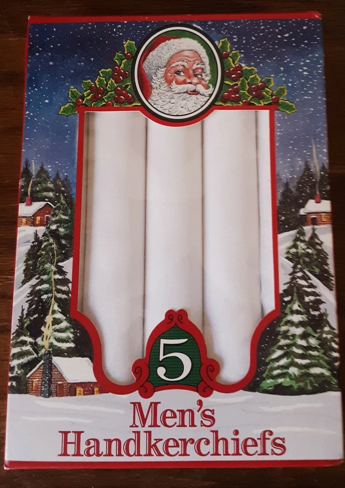 Paquete de 5 pañuelos de colección regalo de Navidad de algodón gráficos retro nuevos de stock Foto 1 de 4