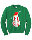 Baseball Snowman Youth Sweatshirt Fun Sports Team Winter Gift