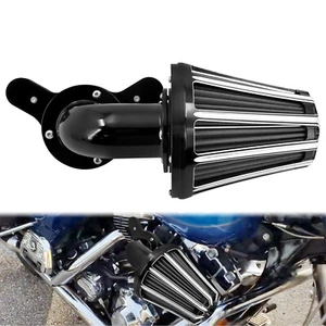 CNC Sucker Air Filter Cleaner Gray Intake For Harley Road King Glide 2008-2016 - Picture 1 of 15