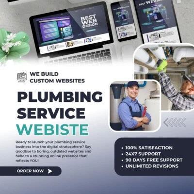 CUSTOM PLUMBING SERVICE WEBSITE DESIGN - Modern, Professional & Responsive - Image 1 of 3