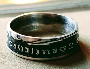 SIZE 11 GERMANY 1934-1935 SILVER 5 DEUTSCHE REICHMARKS .900 SILVER-COIN RING- - Picture 1 of 8