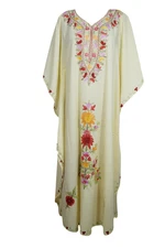 Boho Maxidress Embellished Kaftan Dress Cotton Maxi Dress Lounger Caftan 4XL