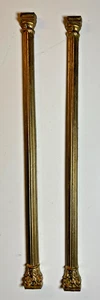 Antique Brass Metal Fluted Columns Ornate Mounts Neoclassical Federal Appliques - Picture 1 of 18