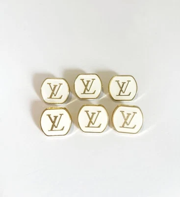 Дизайнерский L V винтажный черный золотой кнопка штамп | 6 шт комплект | 18 мм в размере - Изображение 1 из 2