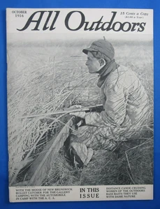 Oktober 1916 All Outdoors Zeitschrift Jagd Cover Camping Angeln Kanu - Bild 1 von 1