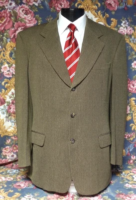 Blazer Valentino Vintage Años 80 Piel de Tiburón Tweed 44L Foto 1 de 4