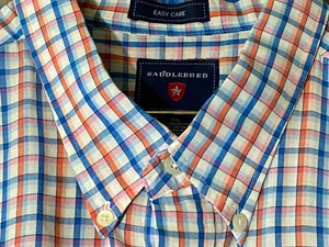 Mens Saddlebred Button-Down Short-Sleeve Shirt Size XXL Easy Care/FAST Shipping! - Picture 1 of 4