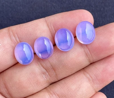 Lavender Quartz Rose Cut Smooth Cabochon, Loose Gemstone, 12x10 MM 1 Piece 5Ct. - Image 1 of 2
